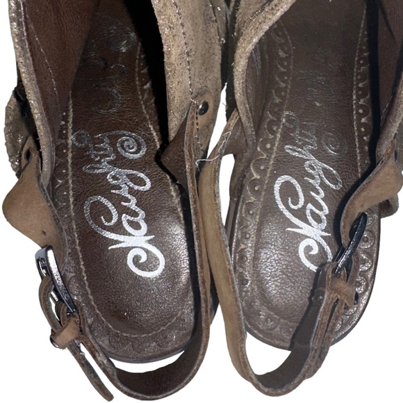 Naughty Monkey Bronze Nyxx Leather Cut-out Open Toe Mules - Picture 9 of 11